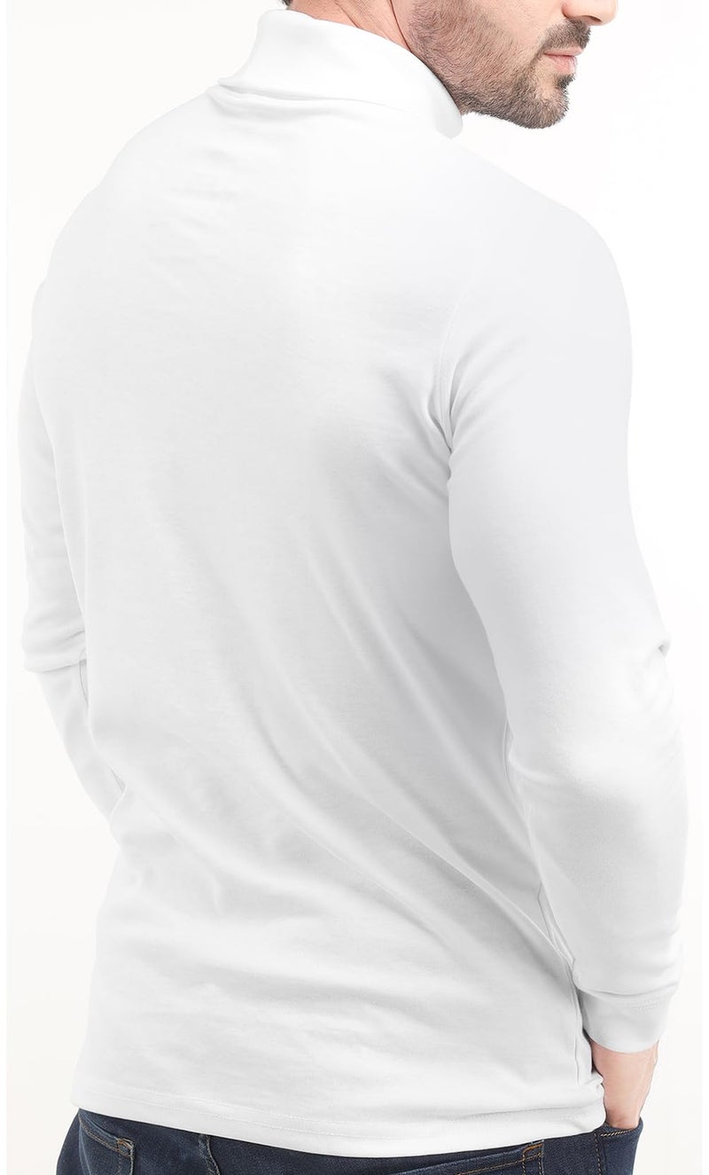 Utopia Wear Turtleneck Men Slim Fit UPF 50+ Lightweight Pullover Sweater Long Sleeves Top, Small, White - Image 4